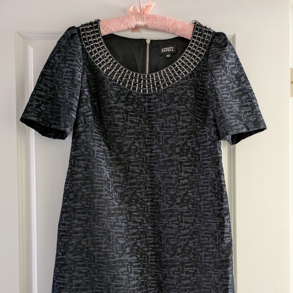 Adrianna Papell Navy Metallic Dress